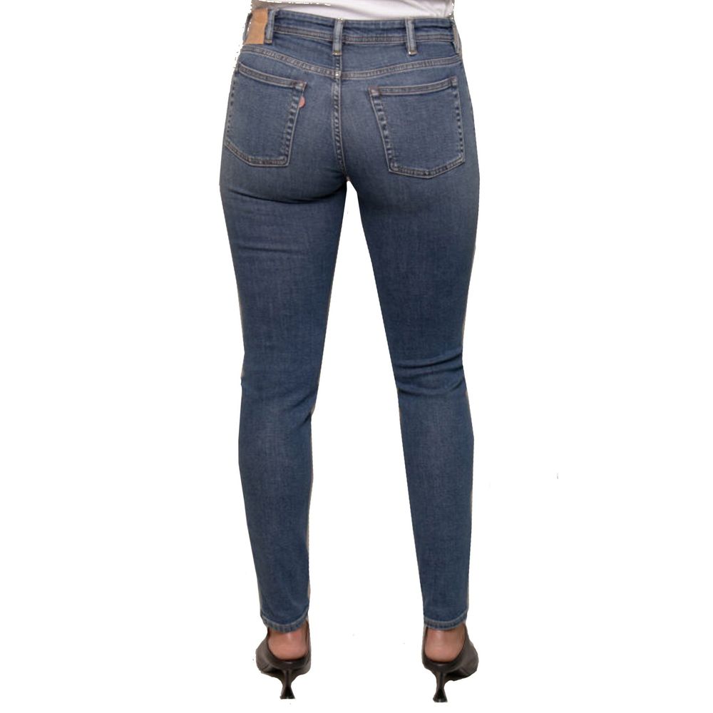 Acne Studios Blå Konst Climb Jeans aus mittelblauem Baumwolldenim