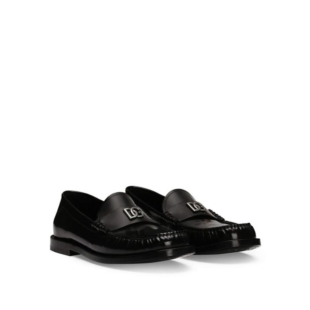 Mocassins en cuir à logo Dolce &amp; Gabbana