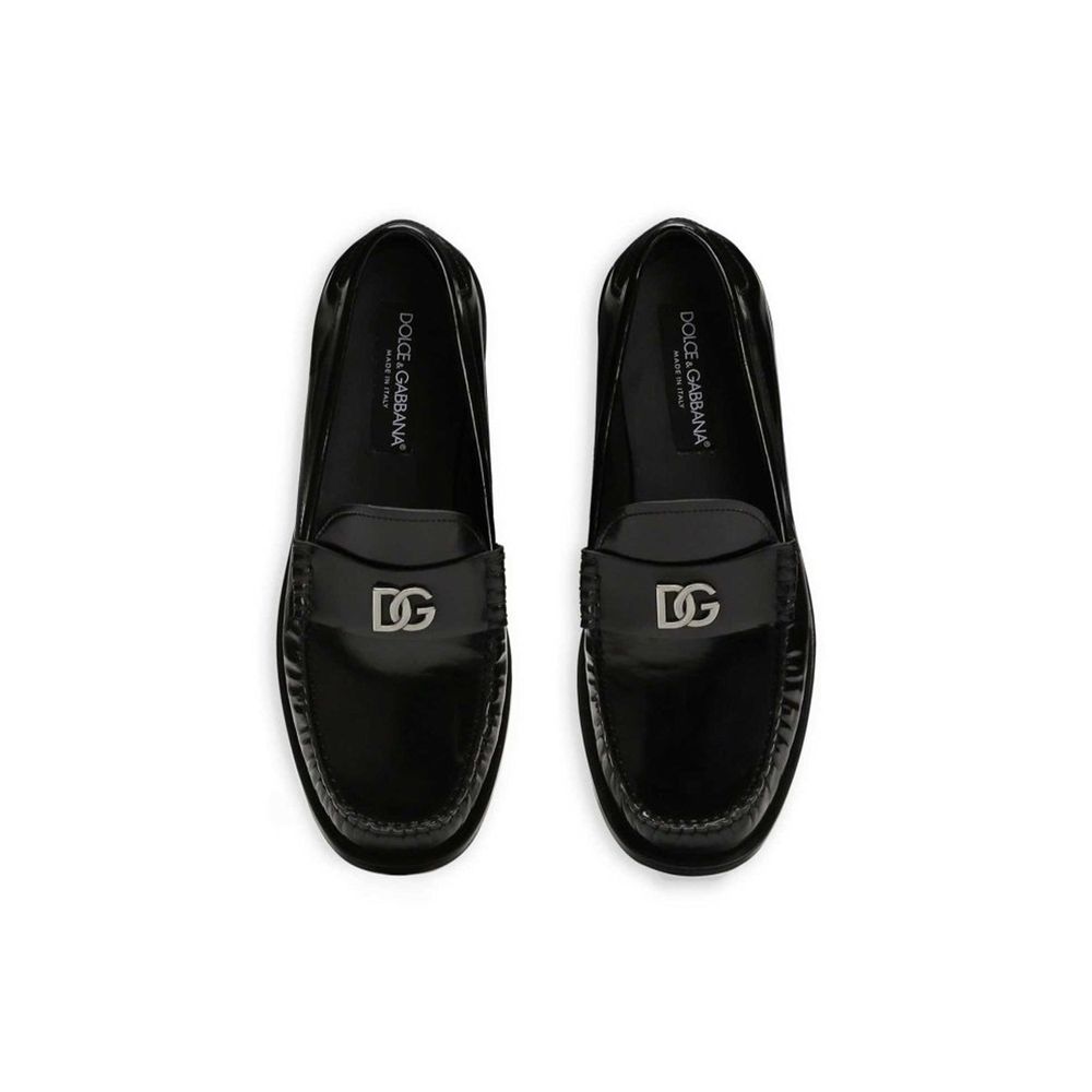 Mocassins en cuir à logo Dolce &amp; Gabbana