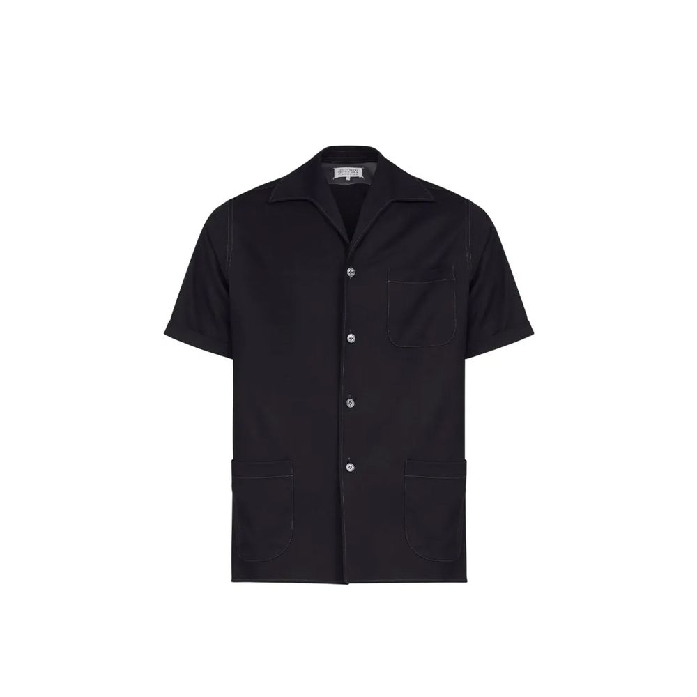 Chemise en laine à manches courtes Maison Margiela