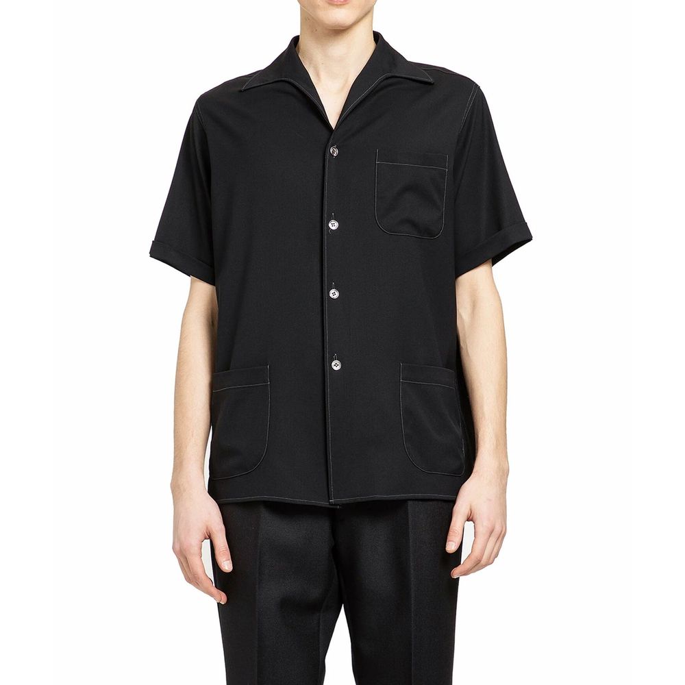 Chemise en laine à manches courtes Maison Margiela