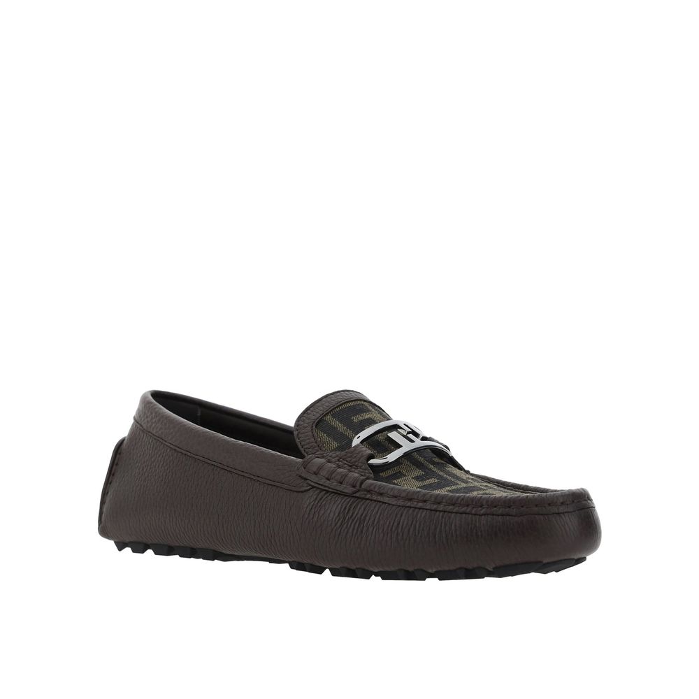 Mocassins en cuir monogramme Fendi
