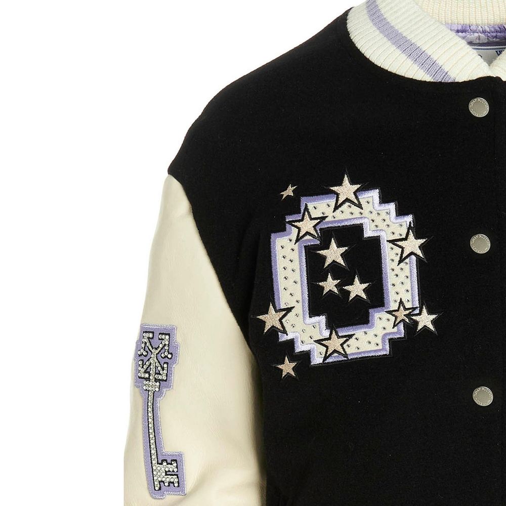Blouson aviateur en laine blanc cassé