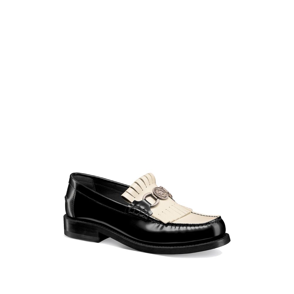 Mocassins en cuir avec emblème Dior