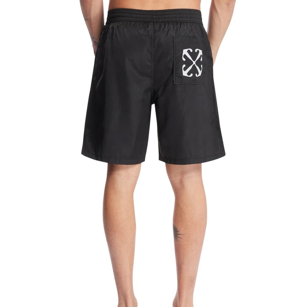 Short de bain blanc cassé