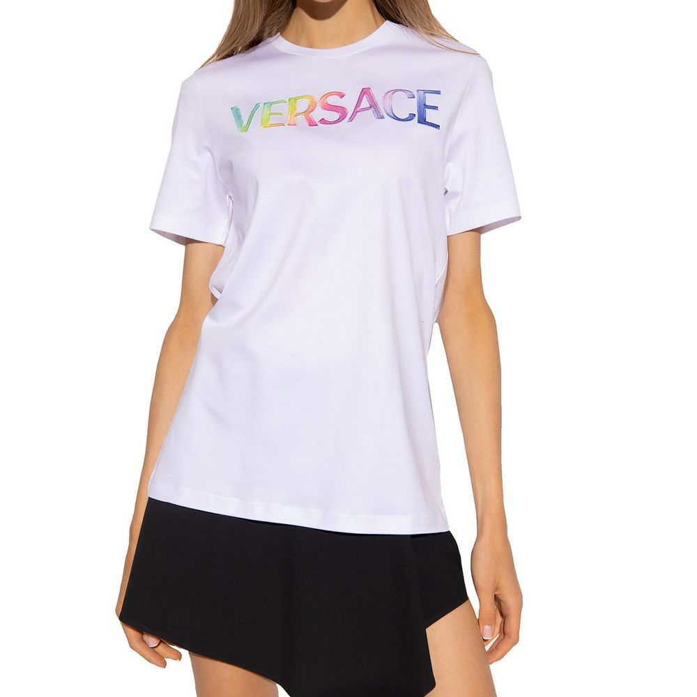 T-shirt en coton avec logo Versace