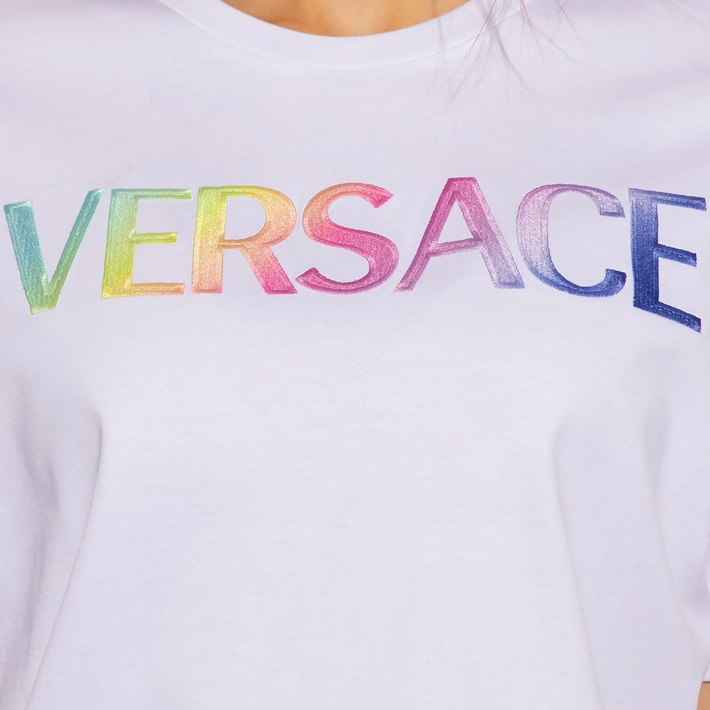 T-shirt en coton avec logo Versace