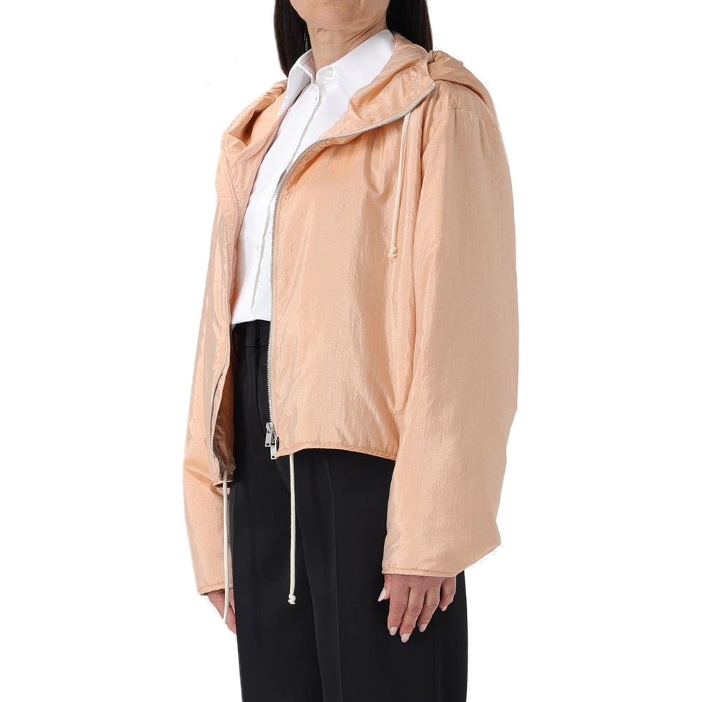 Veste zippée à capuche en soie mélangée Jil Sander