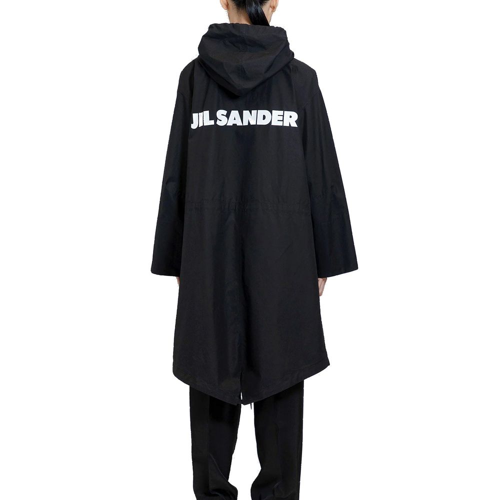 Parka mi-longue à capuche en coton Jil Sander