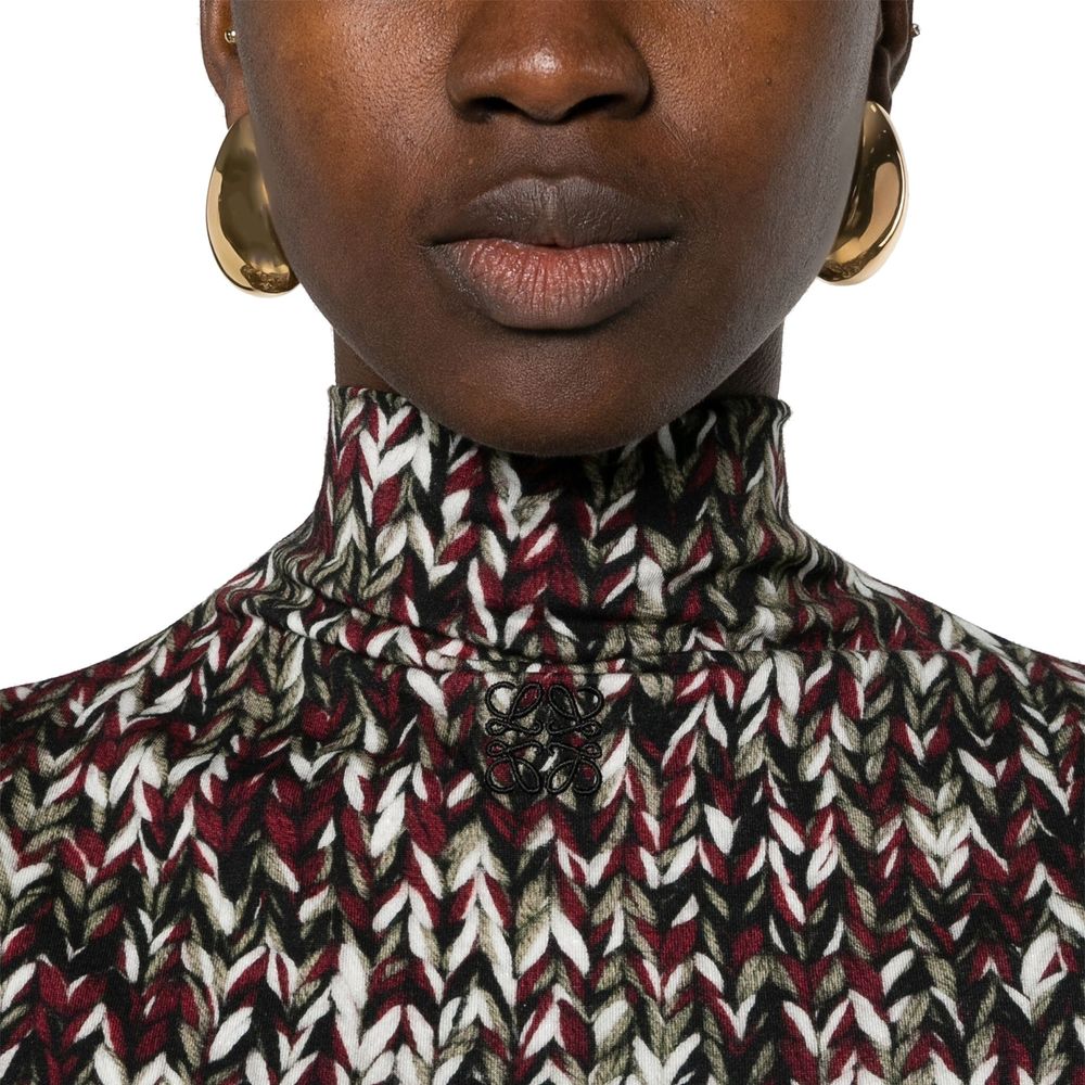 Loewe – Langes Kleid mit Strickprint