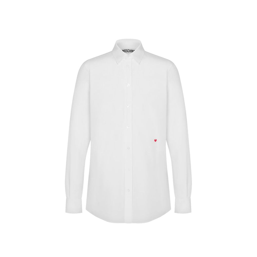 Chemise en coton à petit cœur Moschino Couture