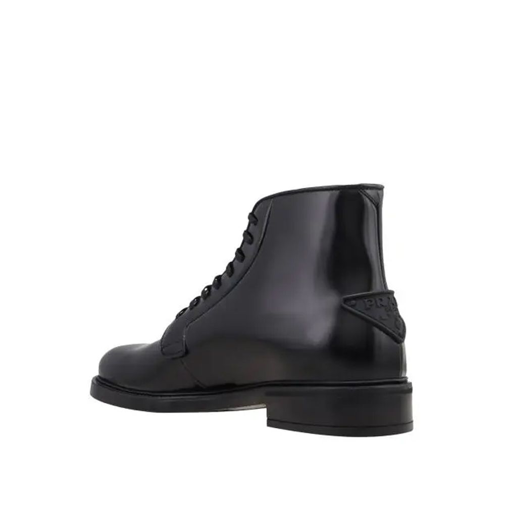Bottes à lacets en cuir Prada