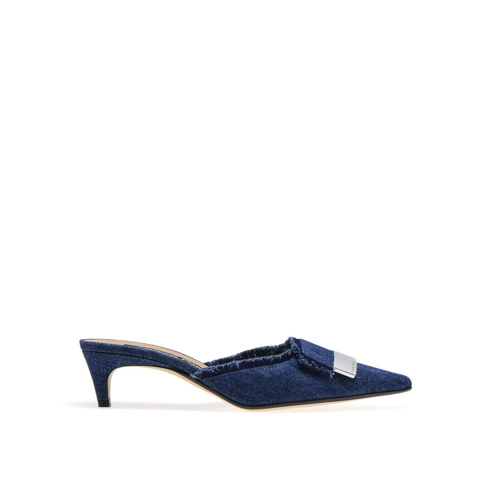 Pantoletten in Denim-Optik von Sergio Rossi