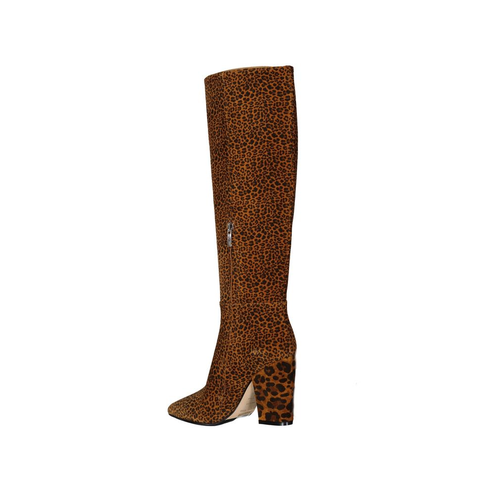 Sergio Rossi – Lederstiefel mit Leopardenmuster