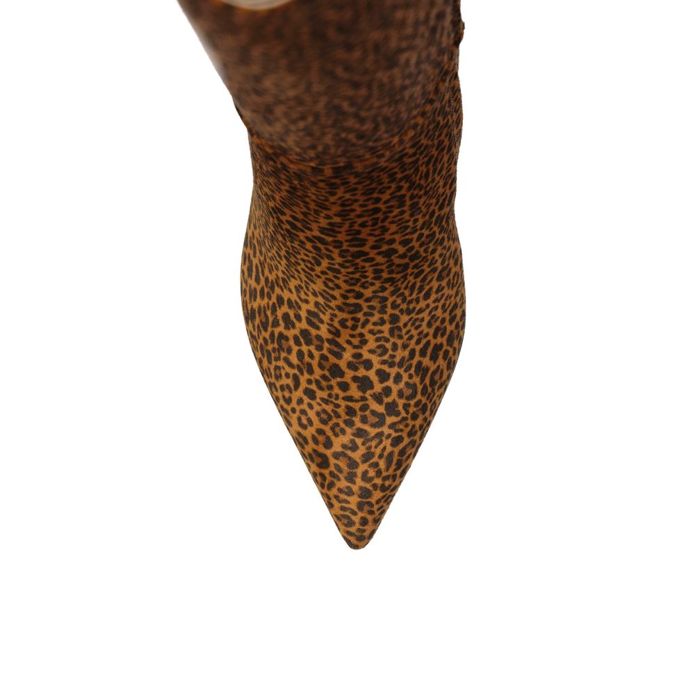 Sergio Rossi – Lederstiefel mit Leopardenmuster