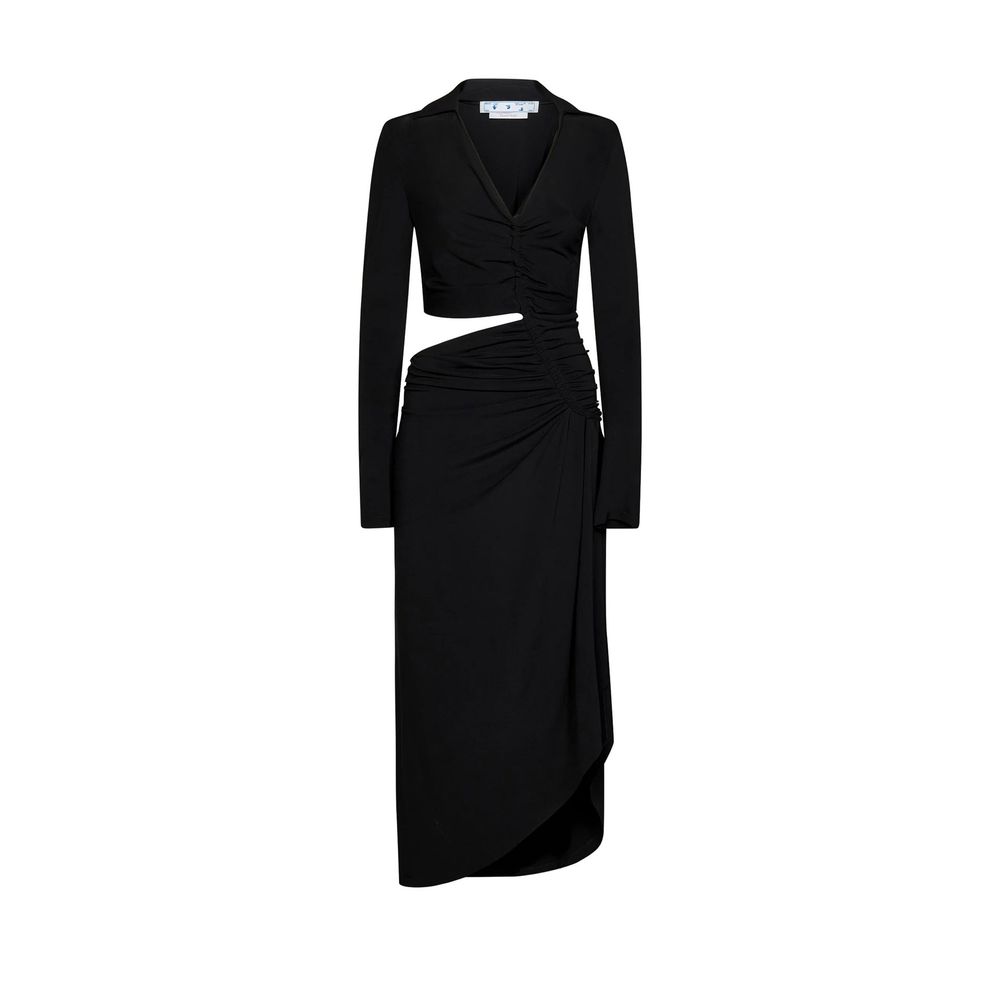 Off-White – Midikleid mit Cut-outs