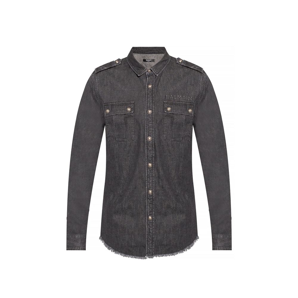 Chemise en jean de coton Balmain