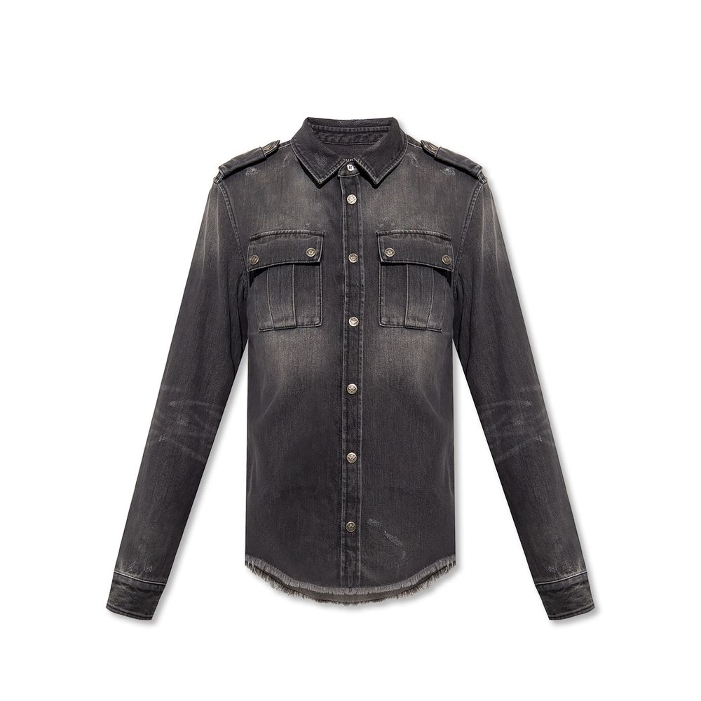 Chemise en jean de coton Balmain