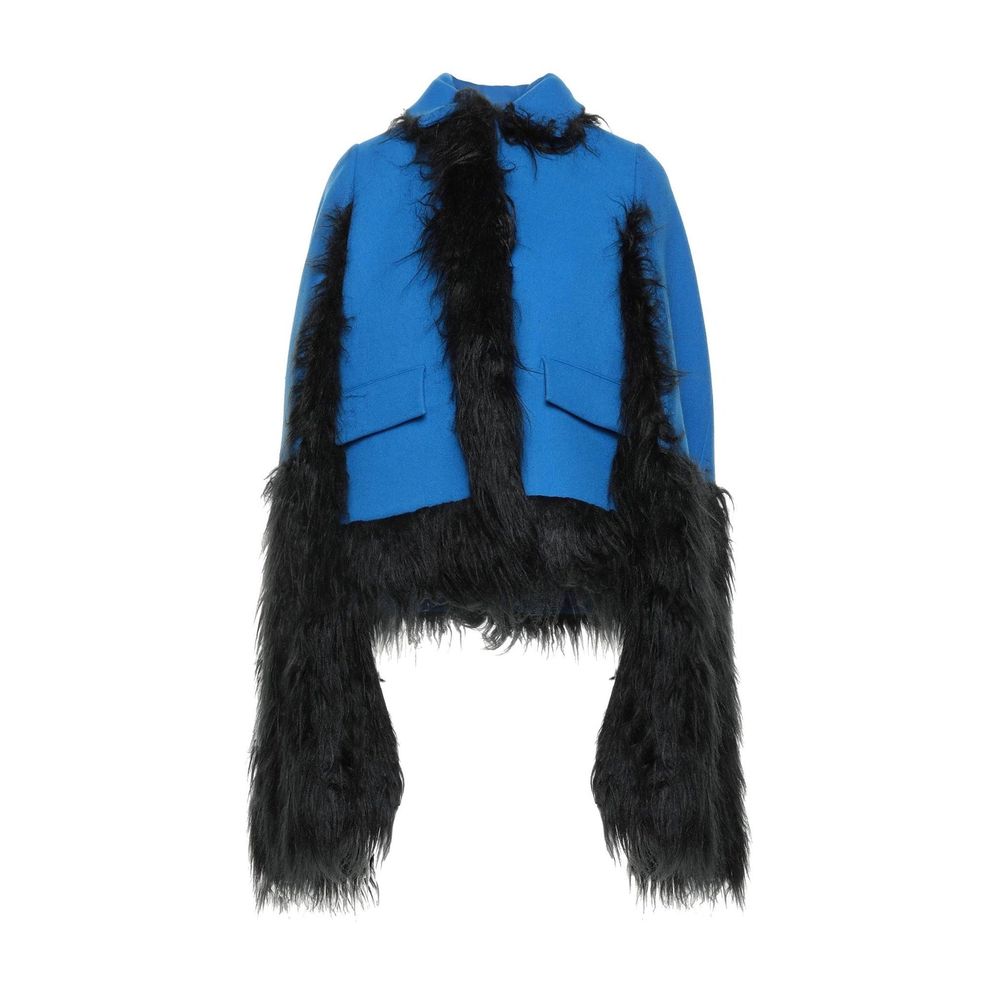 Maison Margiela Veste cape bordée de fausse fourrure
