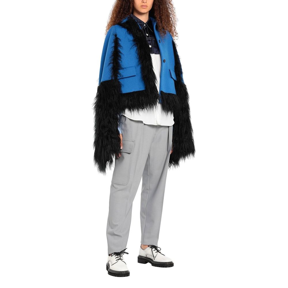 Maison Margiela Veste cape bordée de fausse fourrure