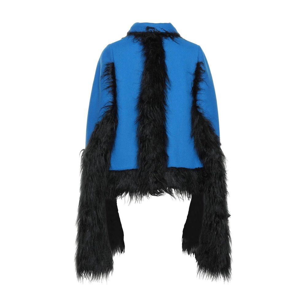 Maison Margiela Veste cape bordée de fausse fourrure