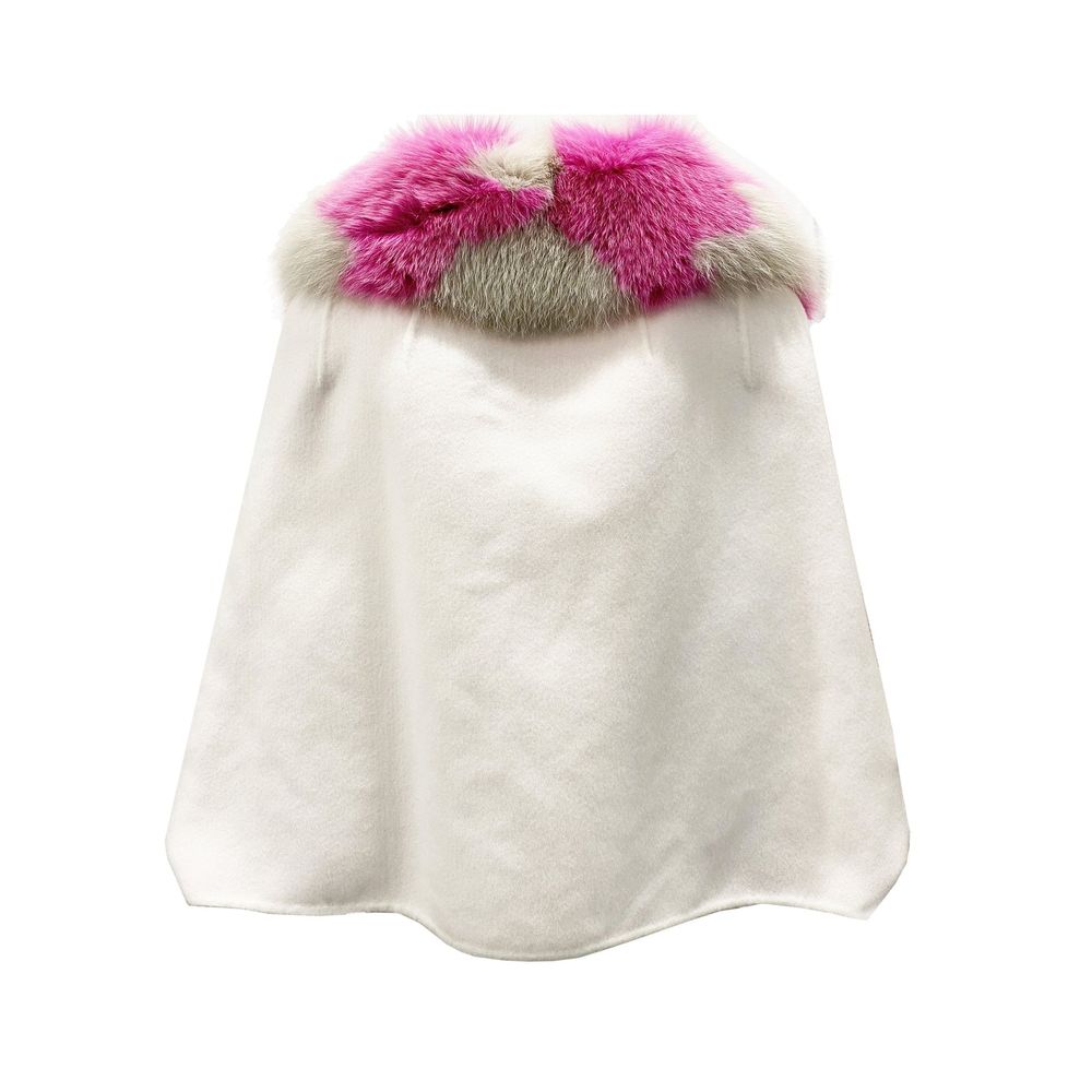 Fendi – Cape-Jacke aus Kaschmir mit Pelzkragen