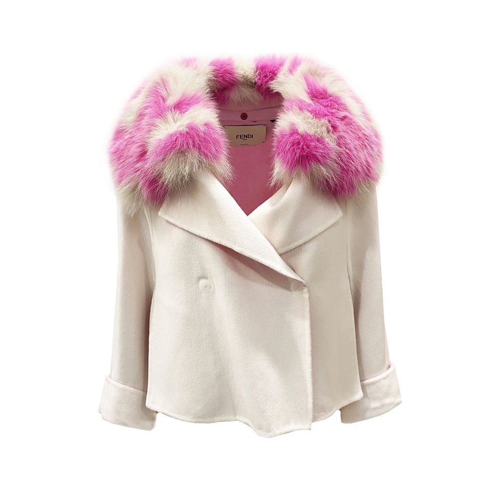 Fendi – Cape-Jacke aus Kaschmir mit Pelzkragen