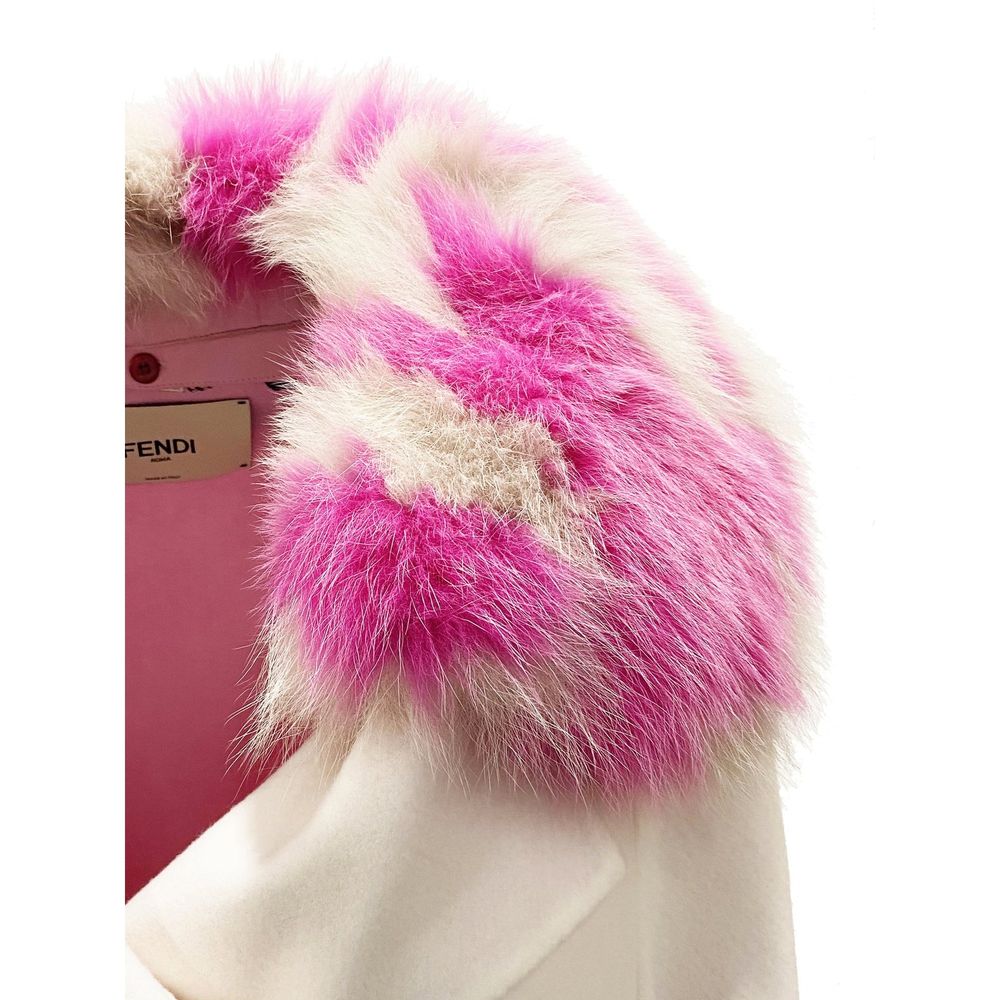 Fendi – Cape-Jacke aus Kaschmir mit Pelzkragen