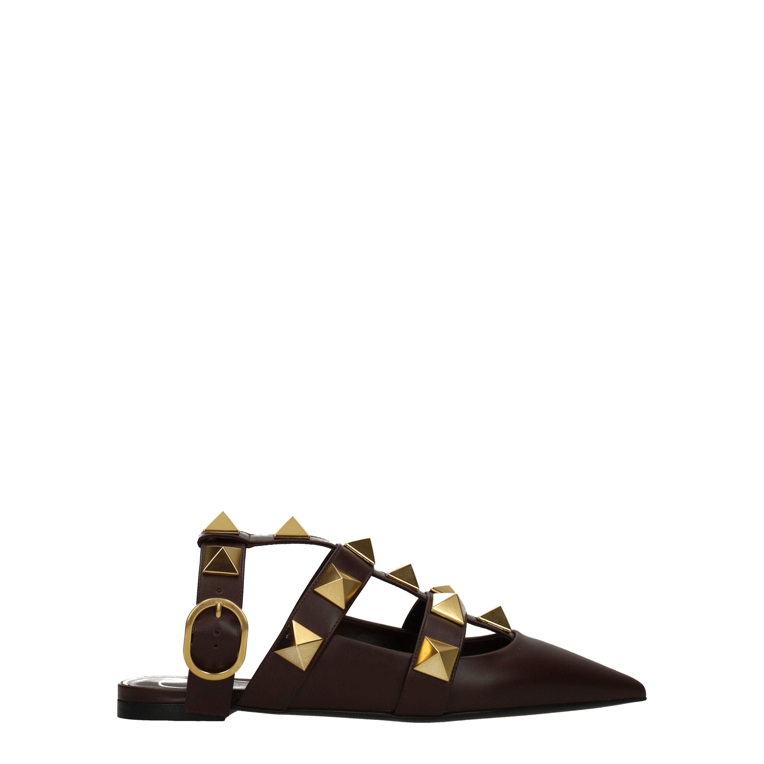 Sandale en cuir marron Valentino Garavani