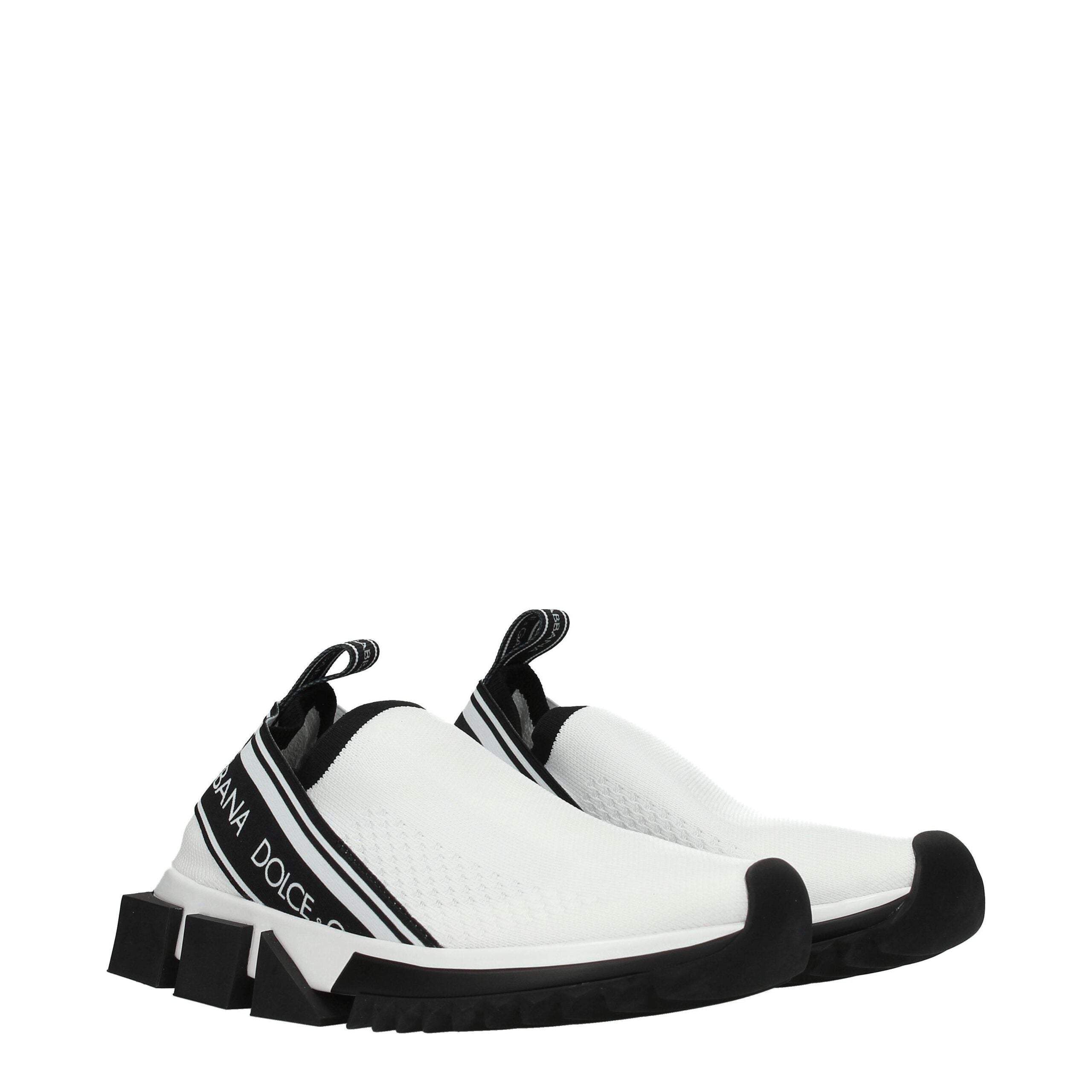 Dolce & Gabbana White Fabric Sneakers