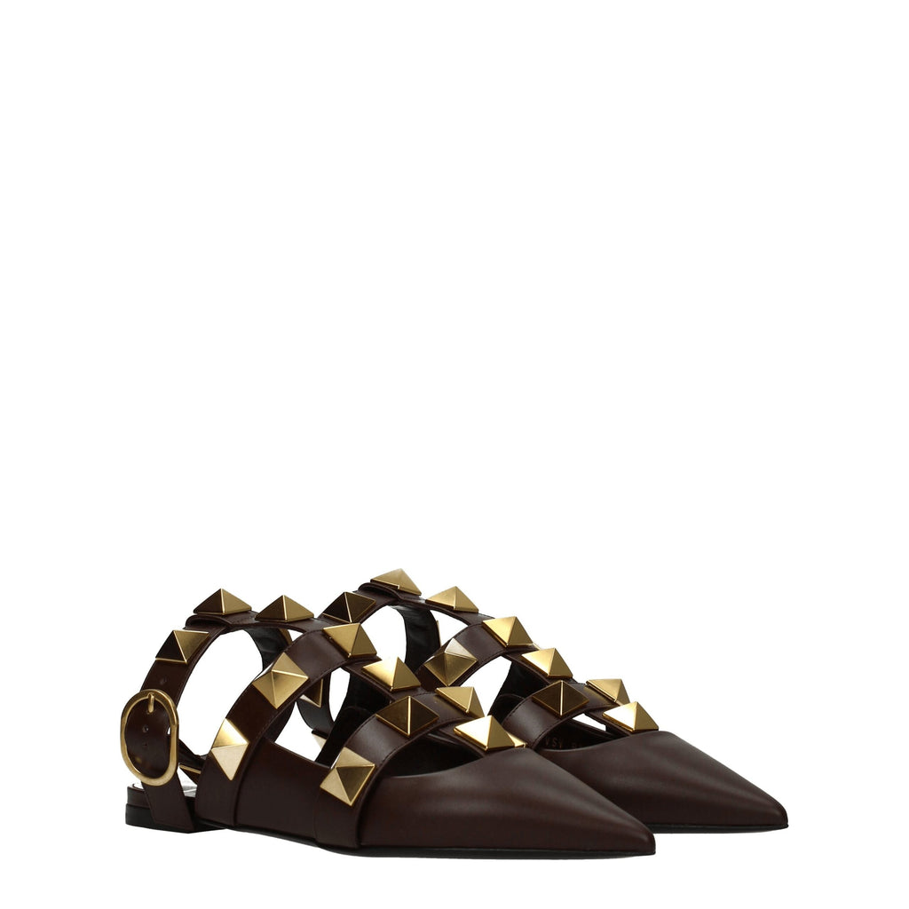 Sandale en cuir marron Valentino Garavani