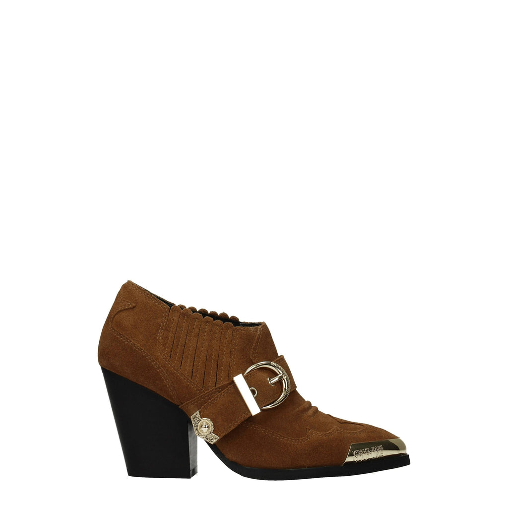 Bottines en cuir marron Versace Jeans