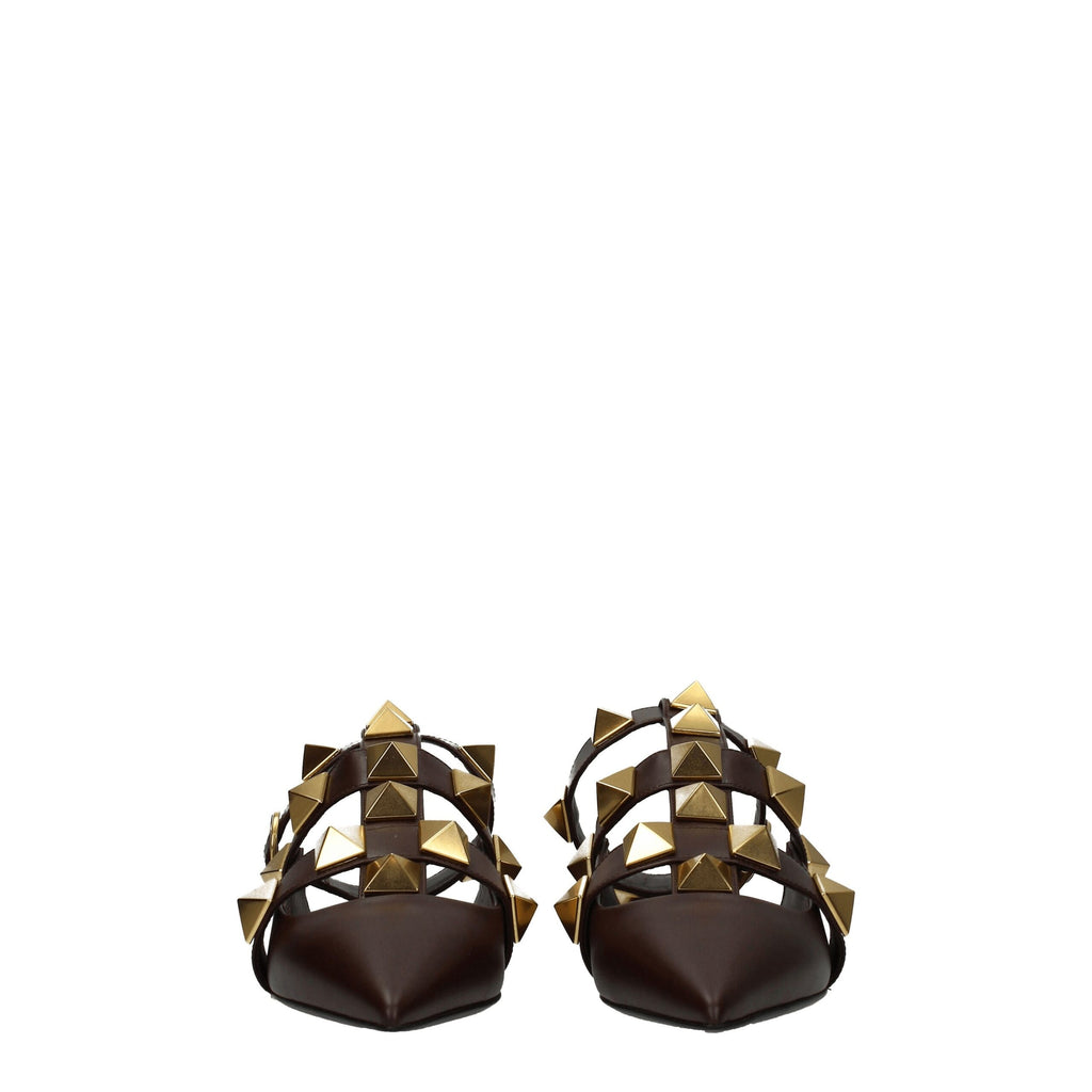 Sandale en cuir marron Valentino Garavani