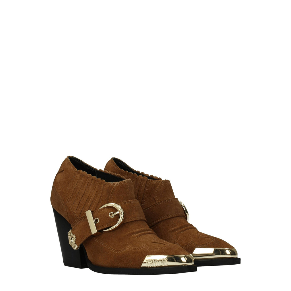 Bottines en cuir marron Versace Jeans