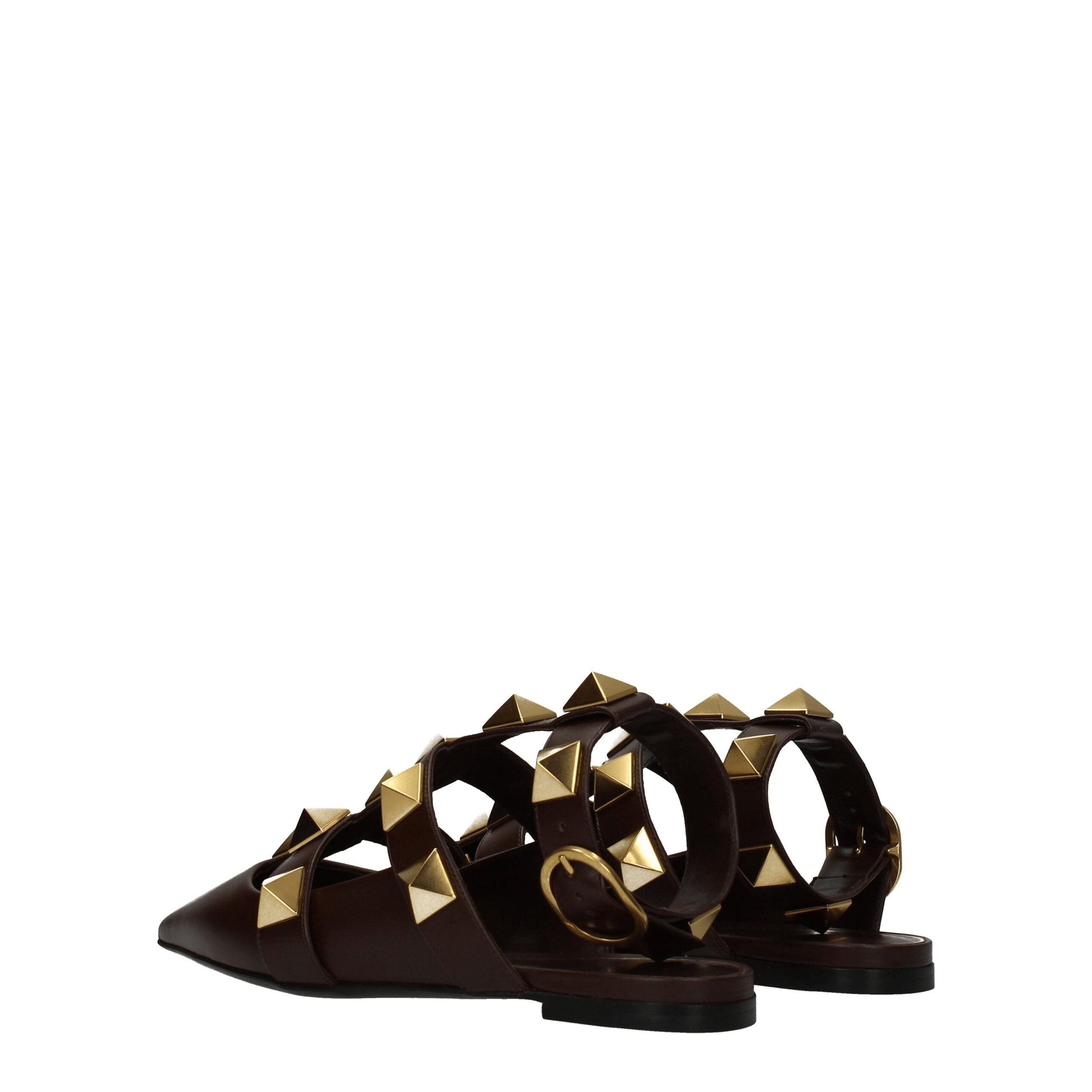 Sandale en cuir marron Valentino Garavani