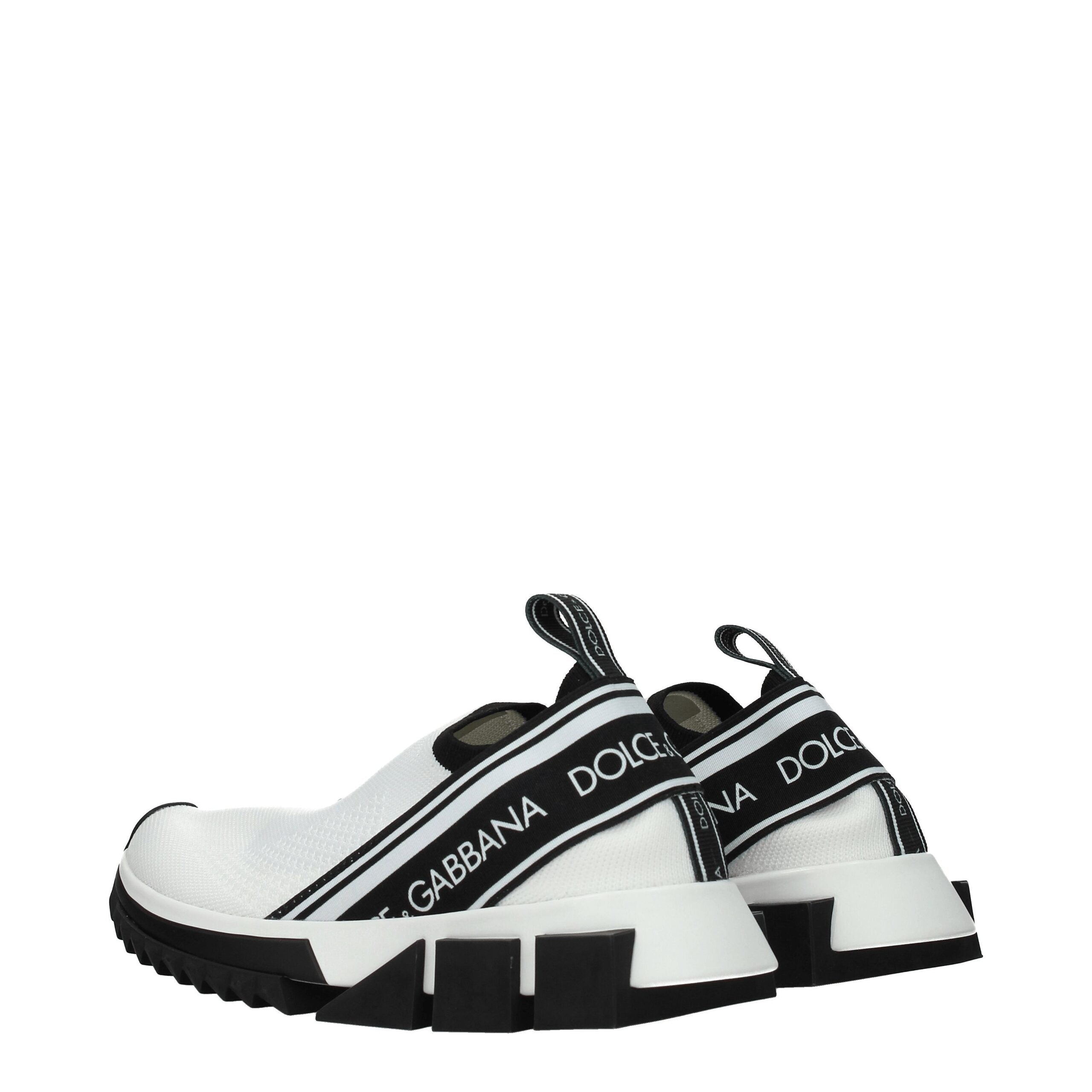 Dolce & Gabbana White Fabric Sneakers