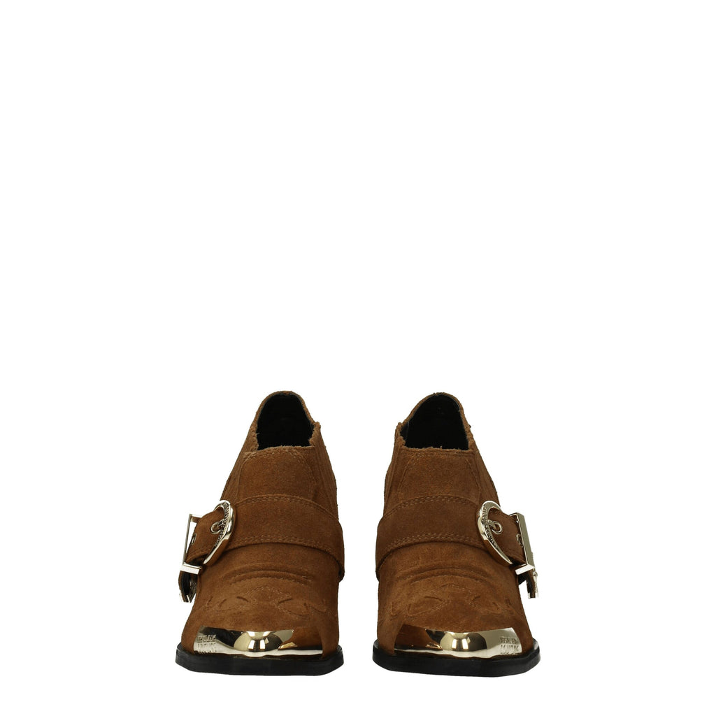 Bottines en cuir marron Versace Jeans