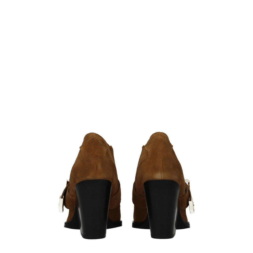 Bottines en cuir marron Versace Jeans