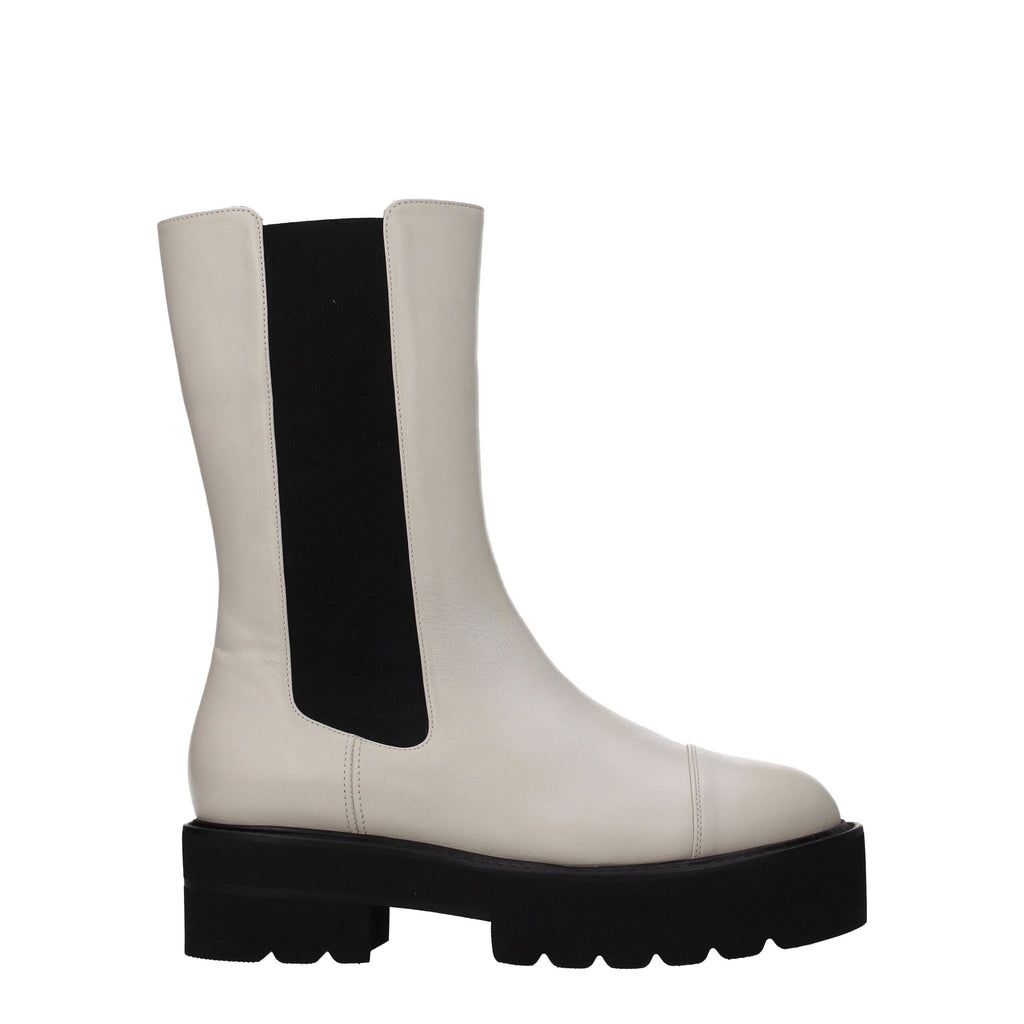 Bottines en cuir beige Stuart Weitzman