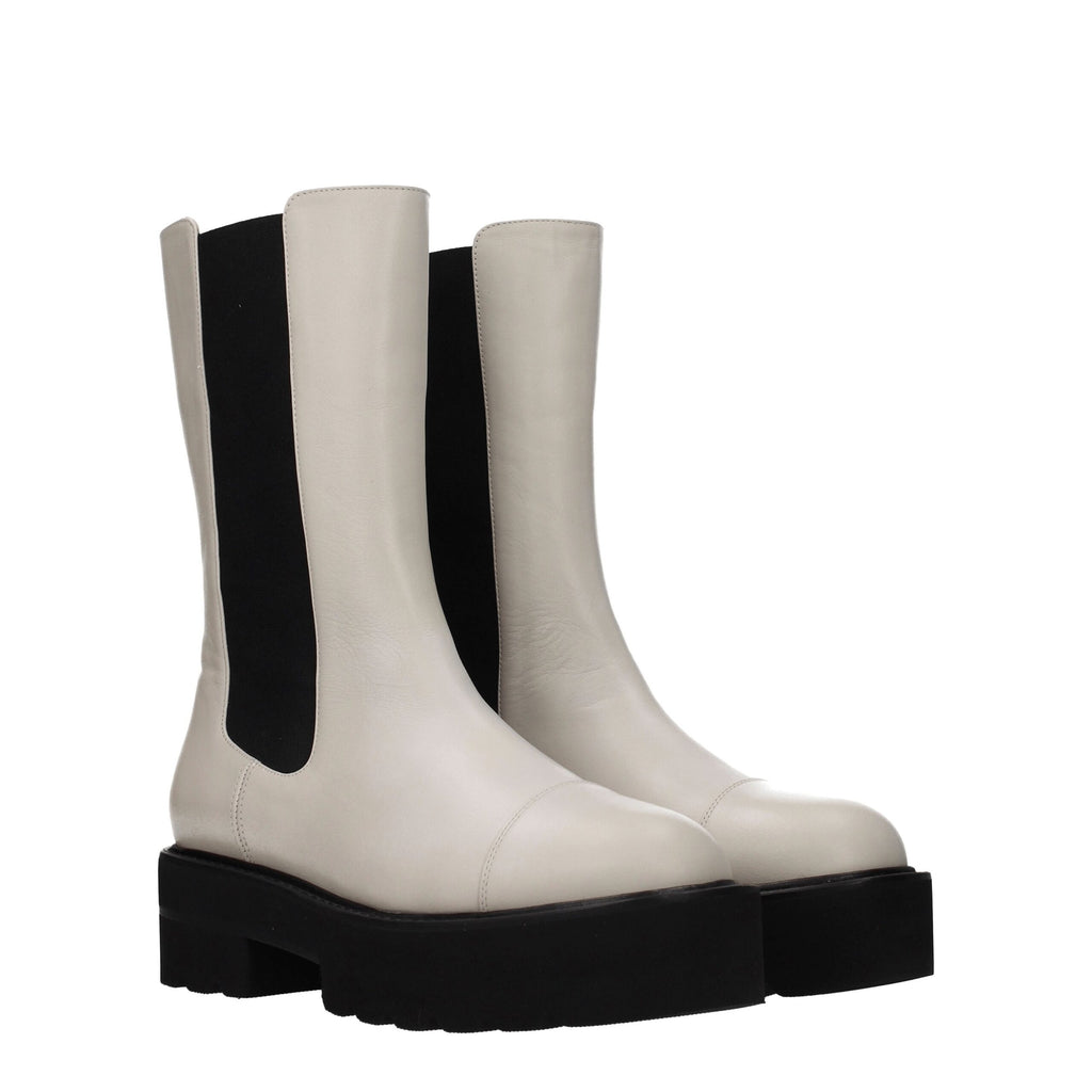 Bottines en cuir beige Stuart Weitzman