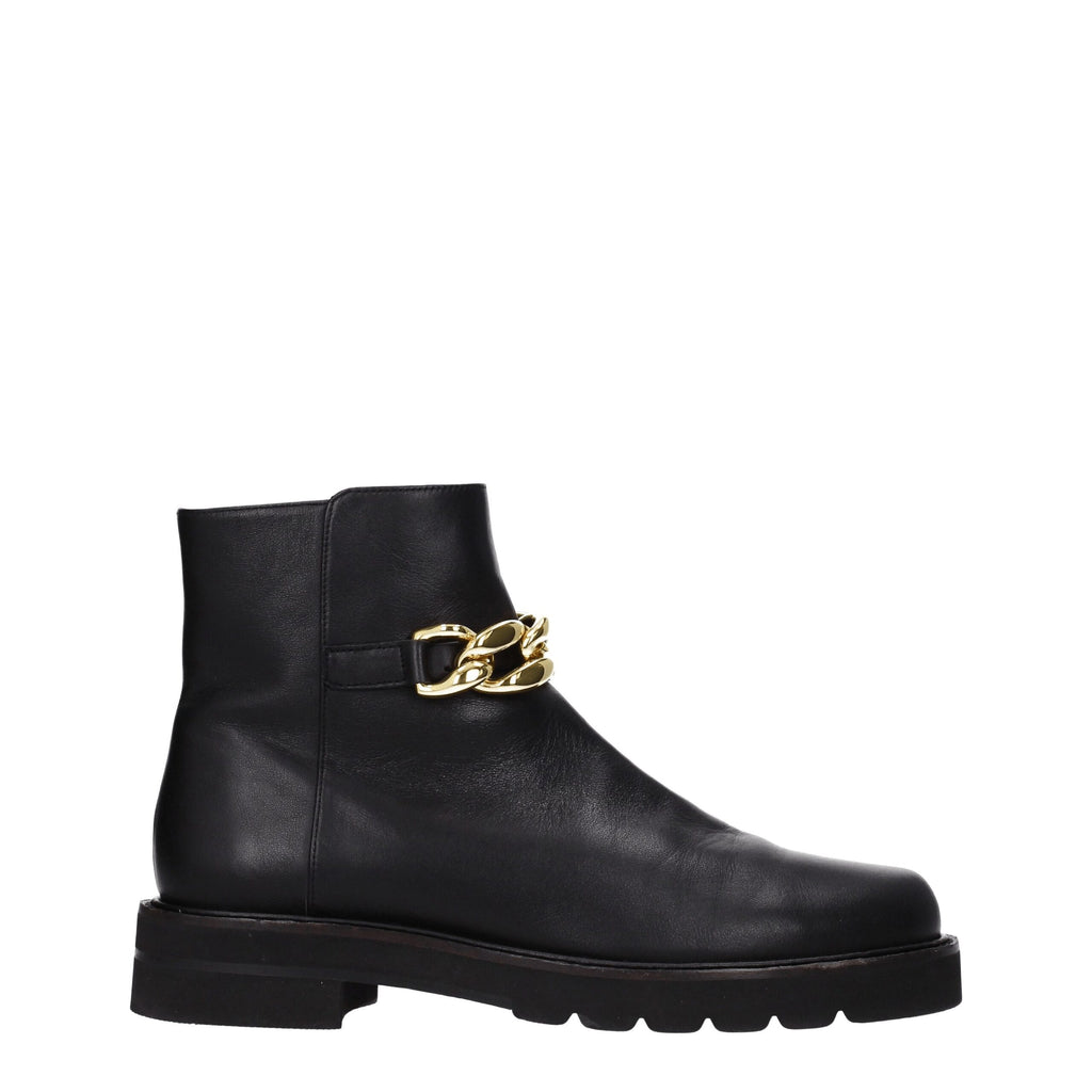 Stuart Weitzman Black Leather Ankle