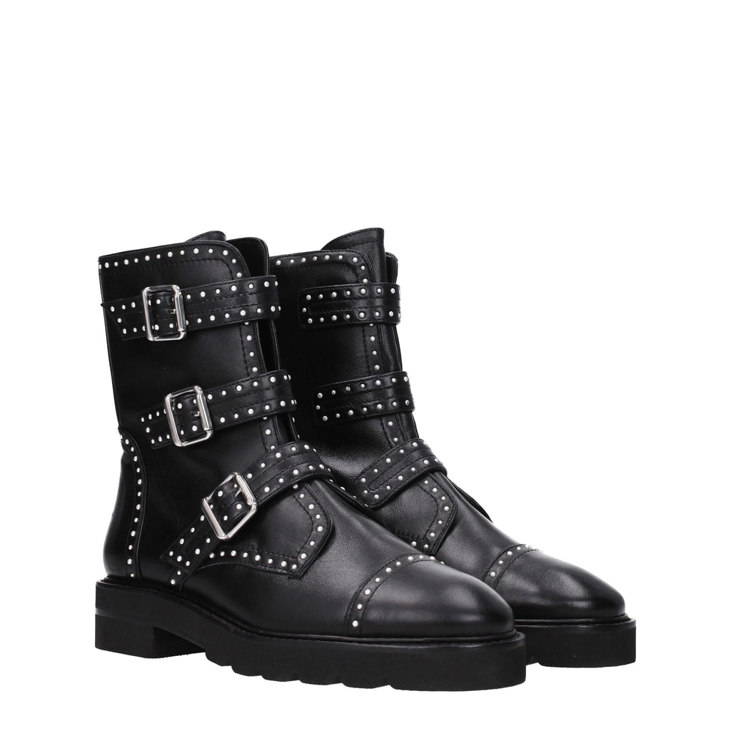 Stuart Weitzman Black Leather Ankle