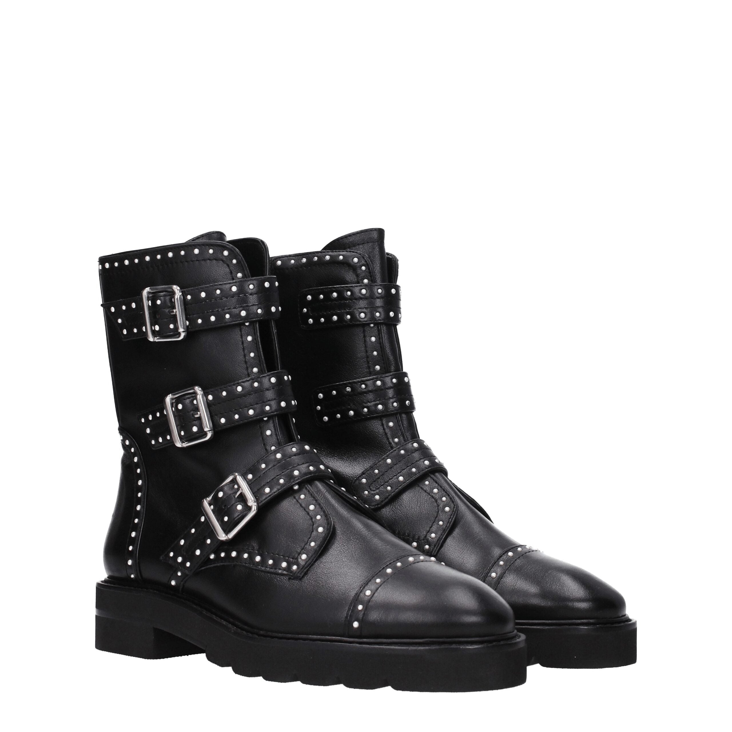 Stuart Weitzman Black Leather Ankle