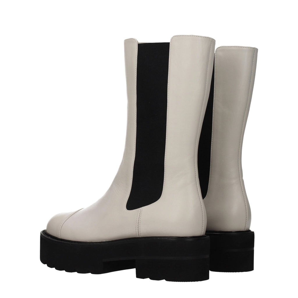 Bottines en cuir beige Stuart Weitzman