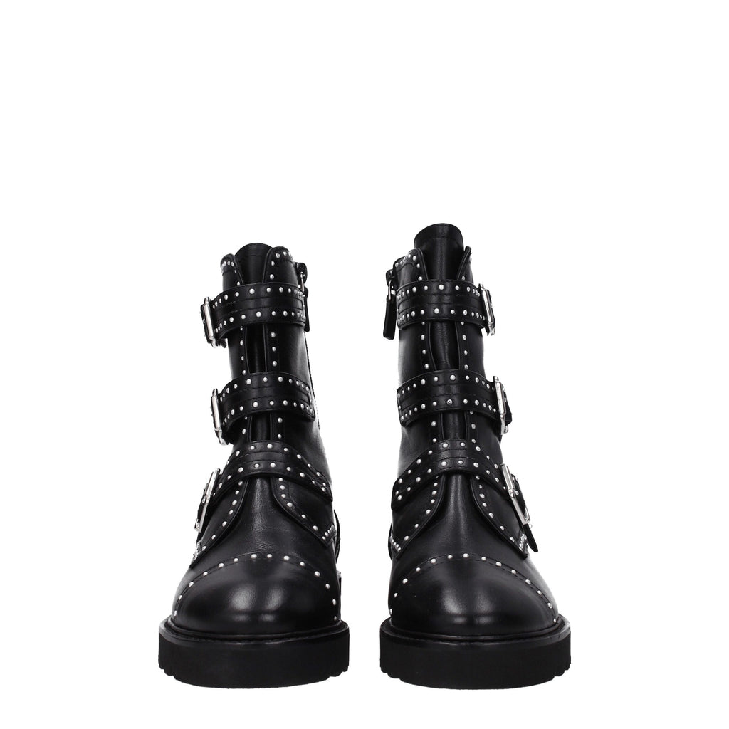 Stuart Weitzman Black Leather Ankle