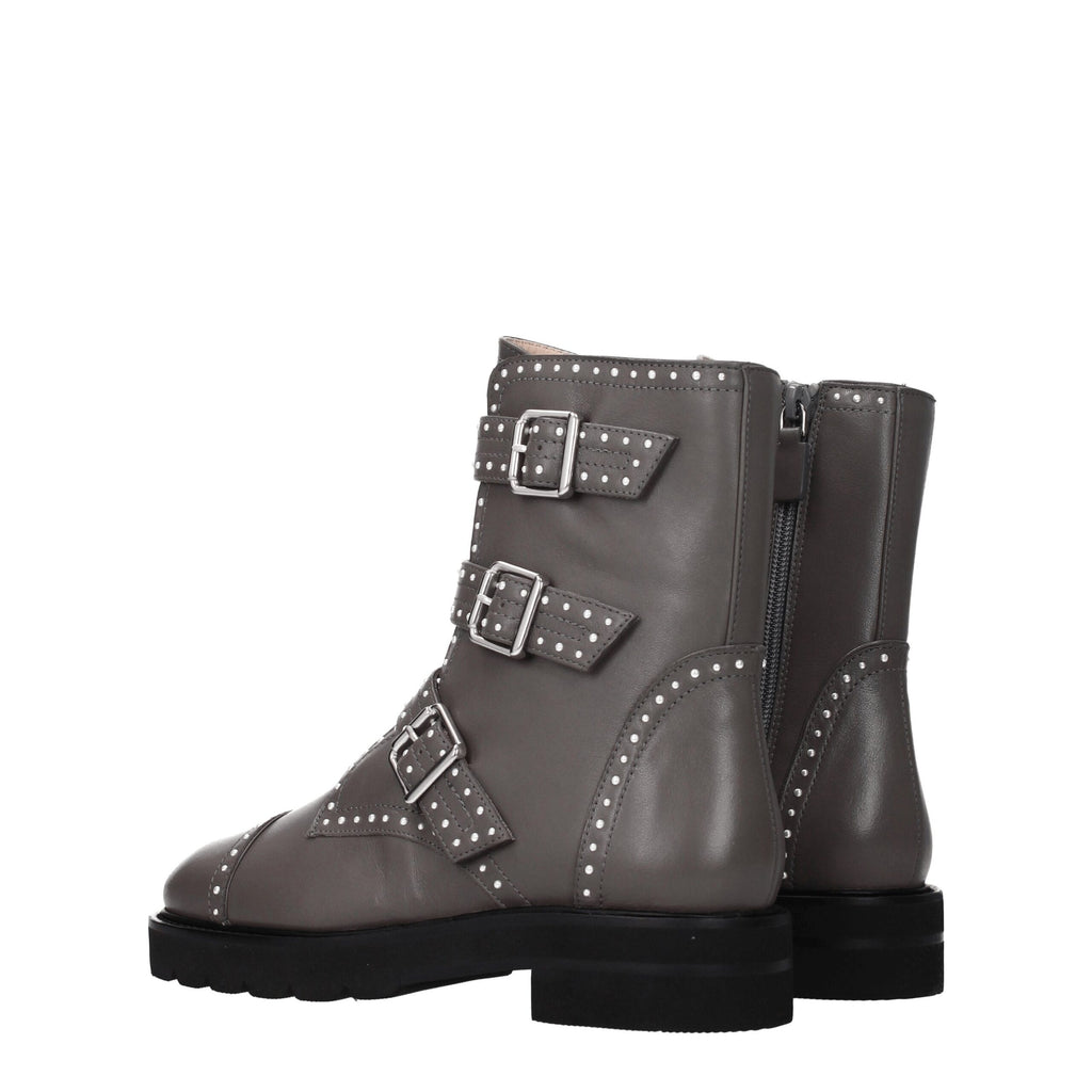 Stuart Weitzman Gray Leather Ankle
