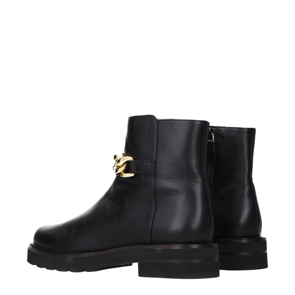 Stuart Weitzman Black Leather Ankle
