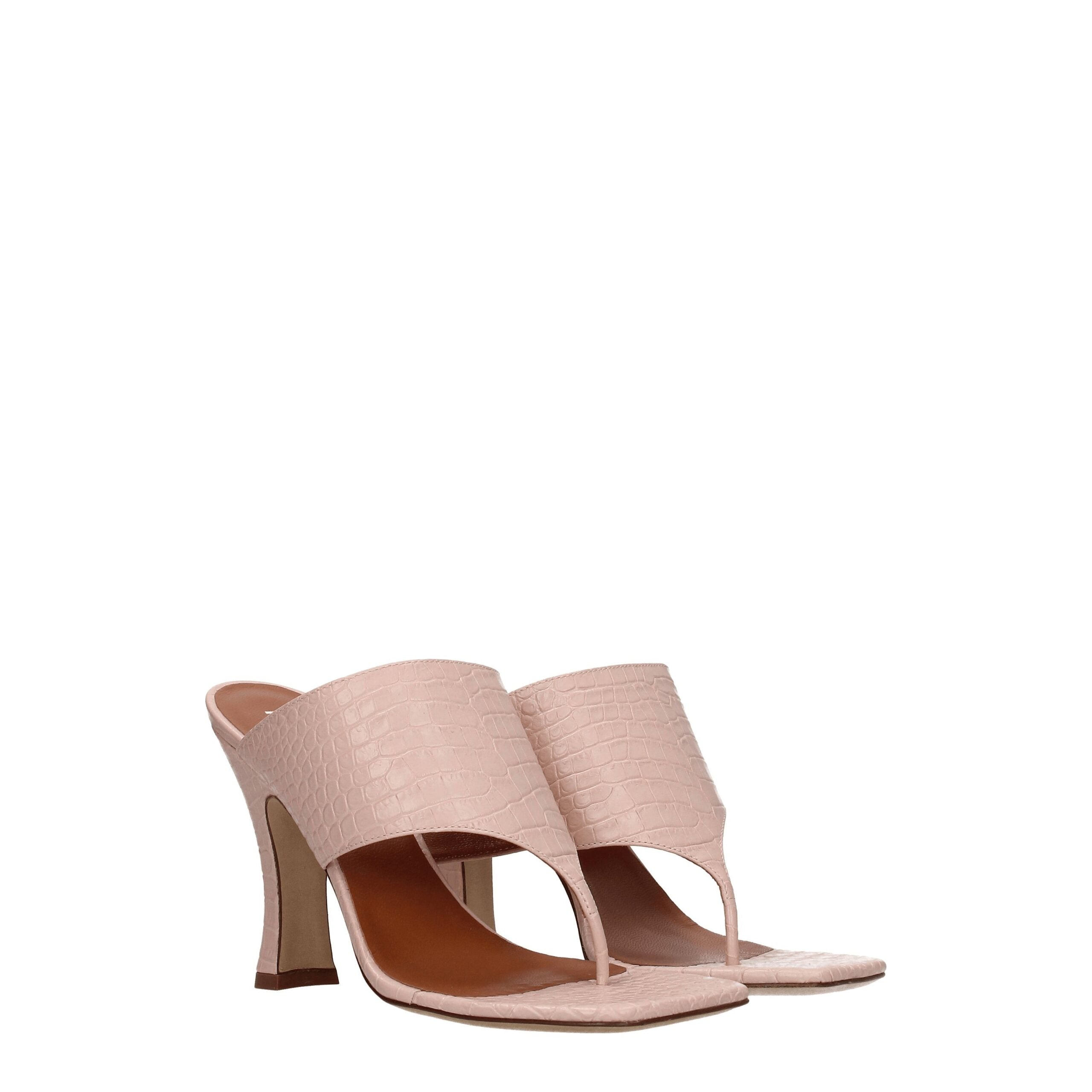 Sandale en cuir rose Paris Texas