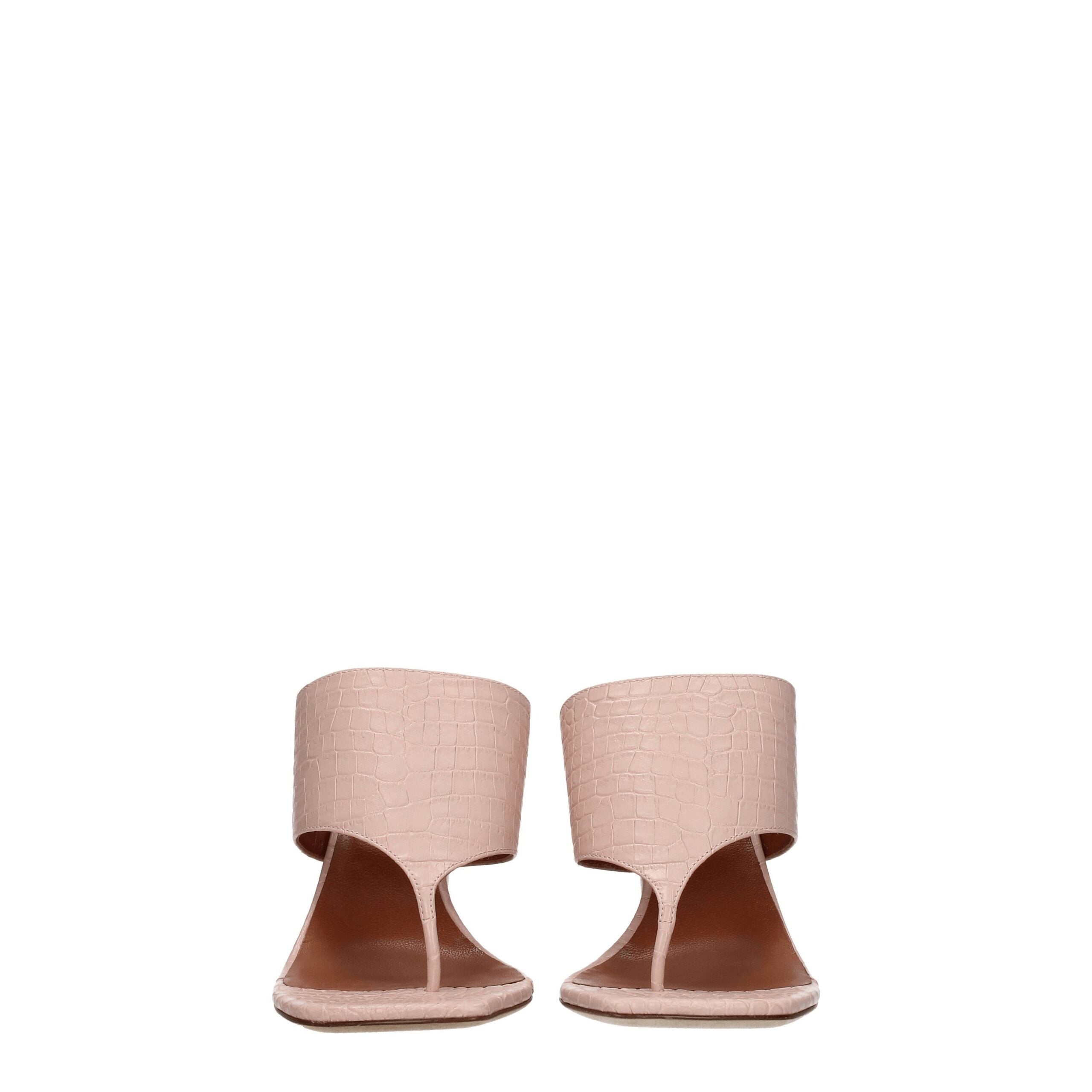 Sandale en cuir rose Paris Texas