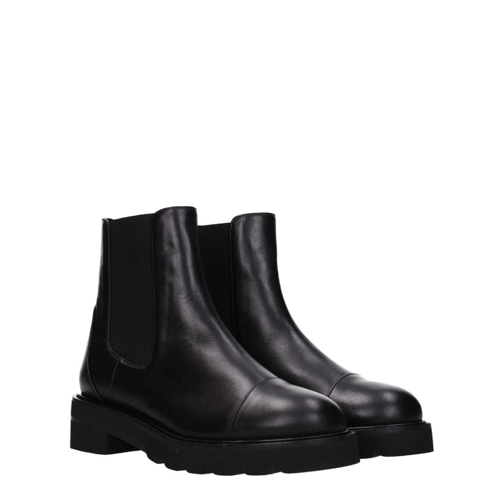 Stuart Weitzman Black Leather Ankle Boots